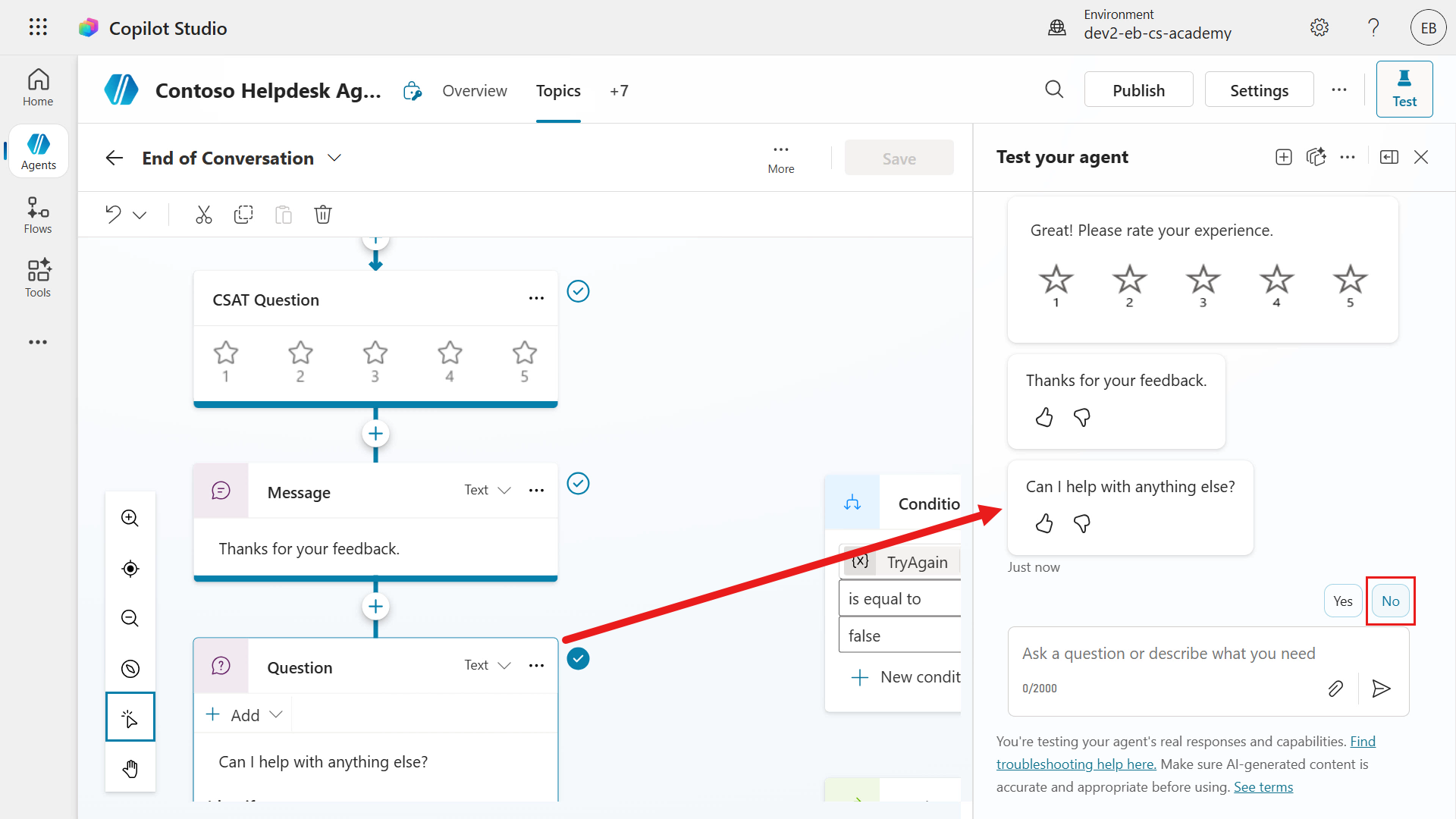 End of conversation topic