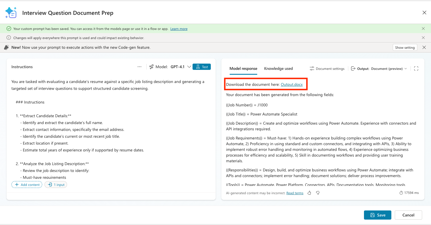 Document Output Test