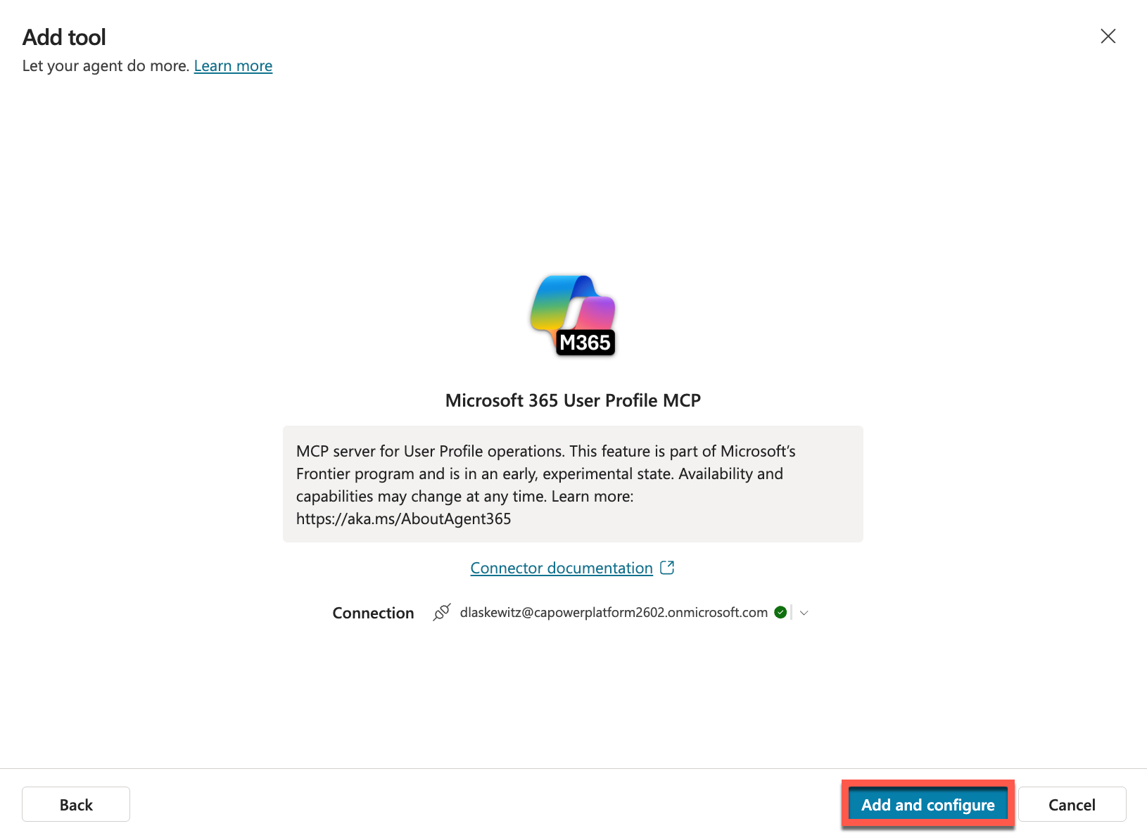 Add and configure User Profile MCP server