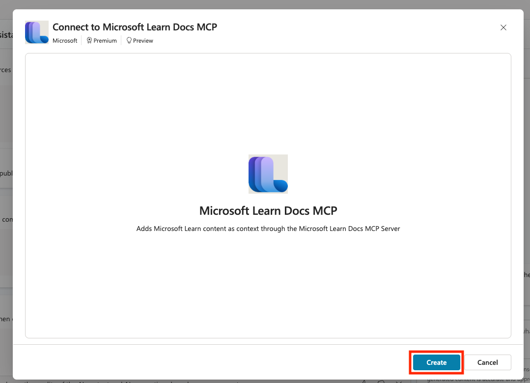 Create connection confirm