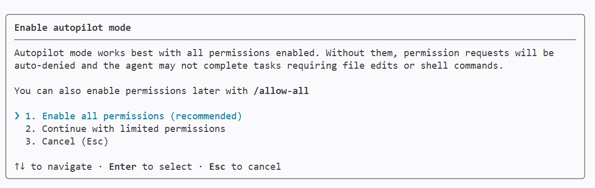 Enable autopilot mode