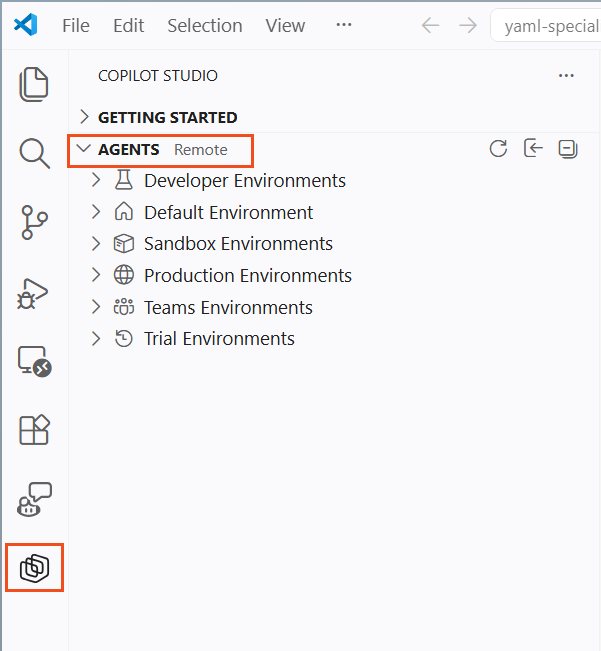 List of Environments