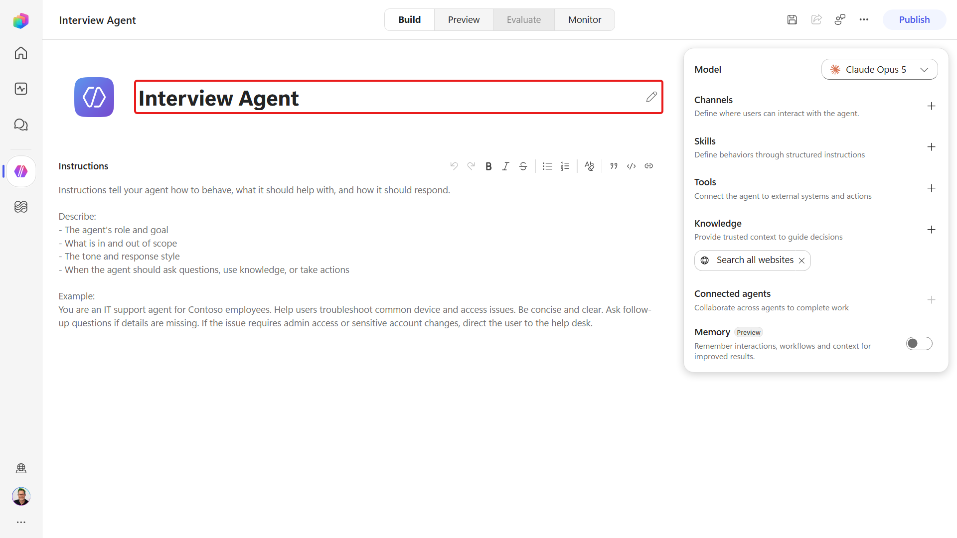 New specialist named Interview Agent