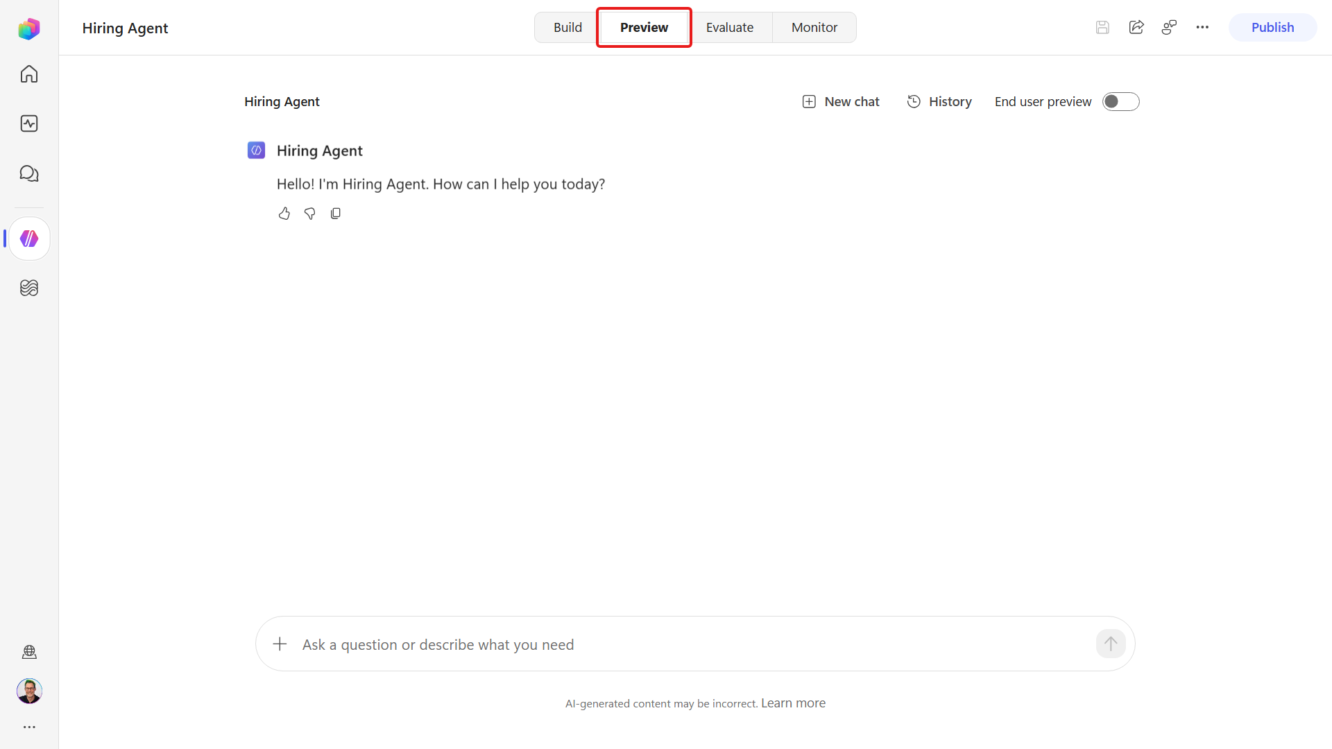 Hiring Agent Preview ready for collaboration test