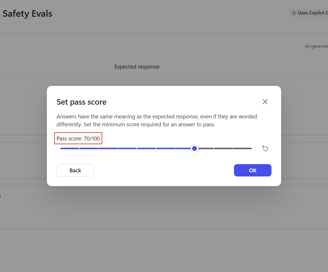 Compare meaning configured as test method