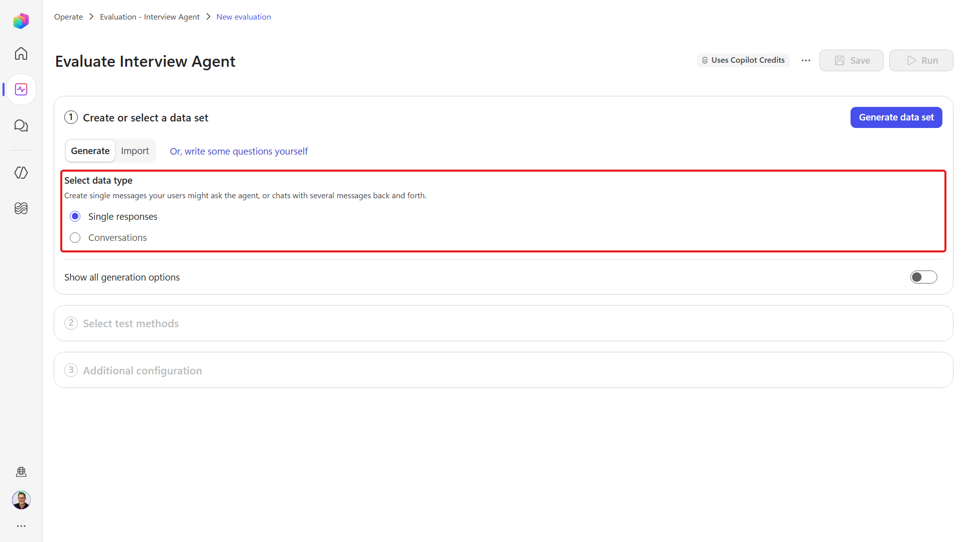 Single responses available in AgentOps evaluation