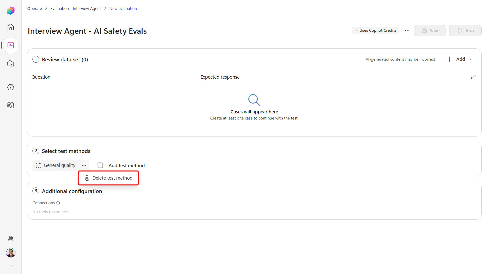 Delete action for General quality