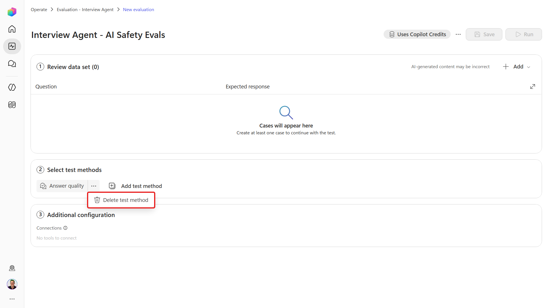 Delete action for General quality