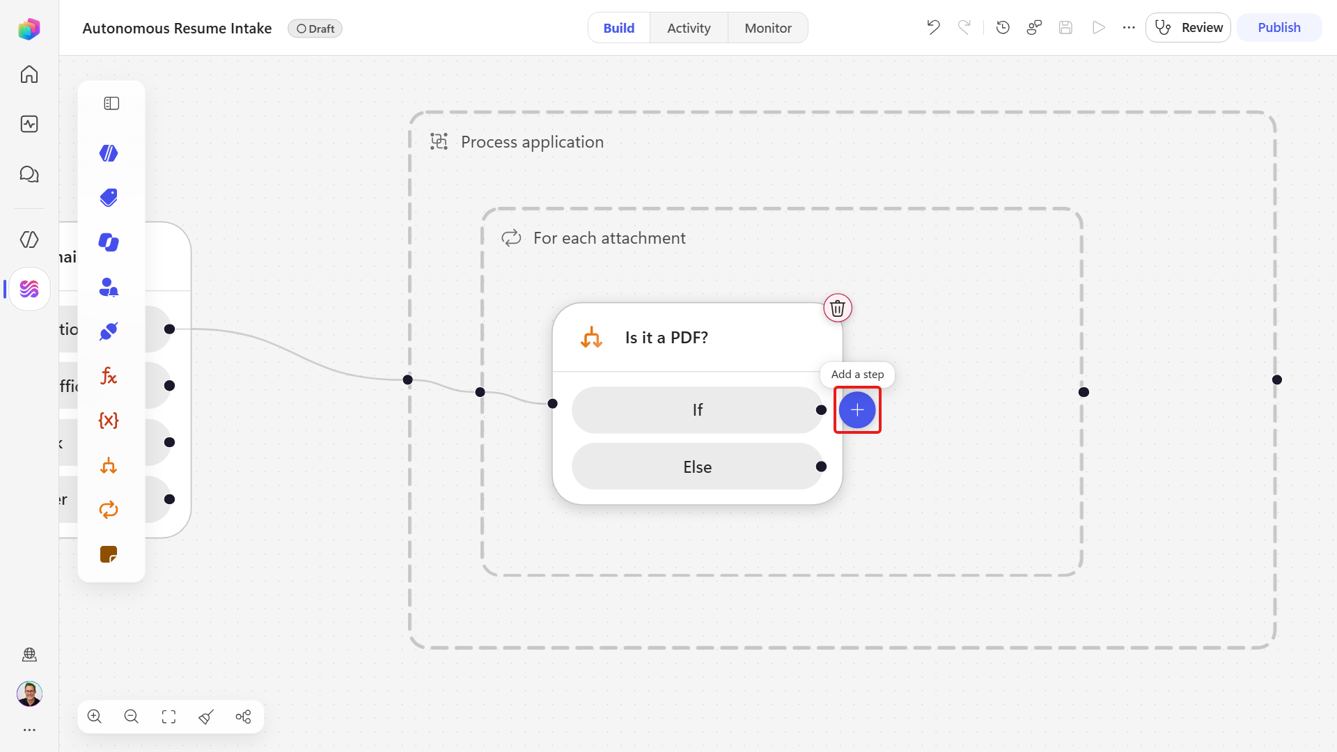 Add a step after If inside the PDF guard
