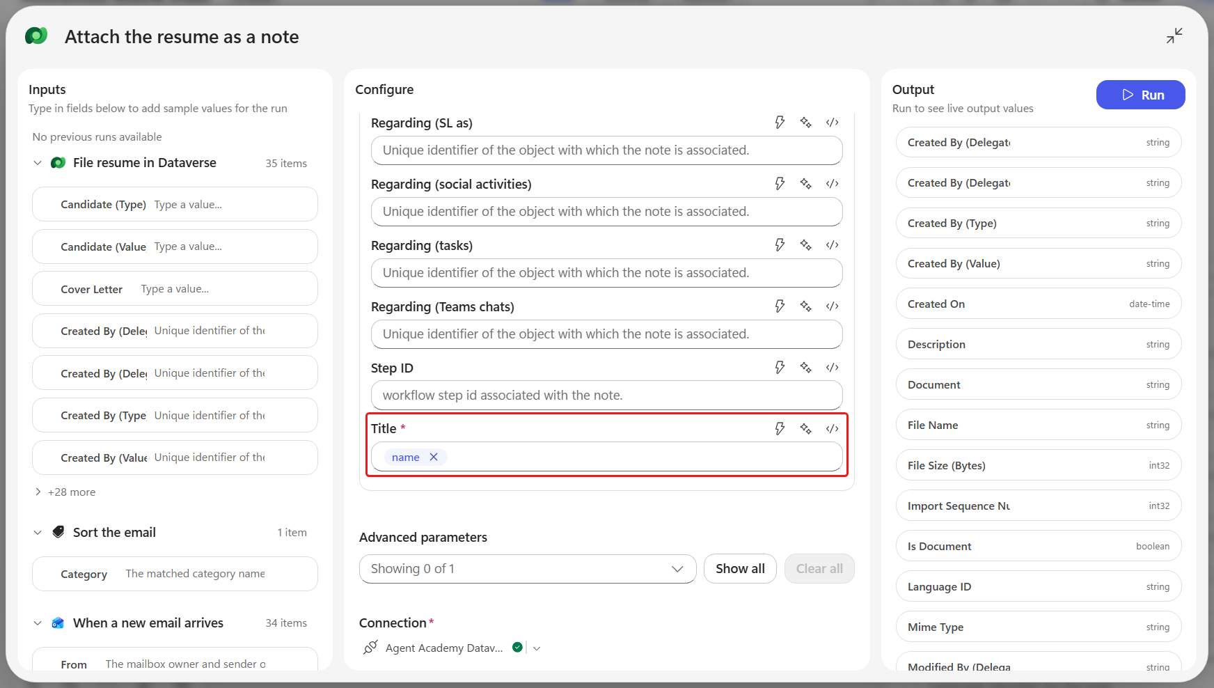 Note Title carrying the attachment Name token