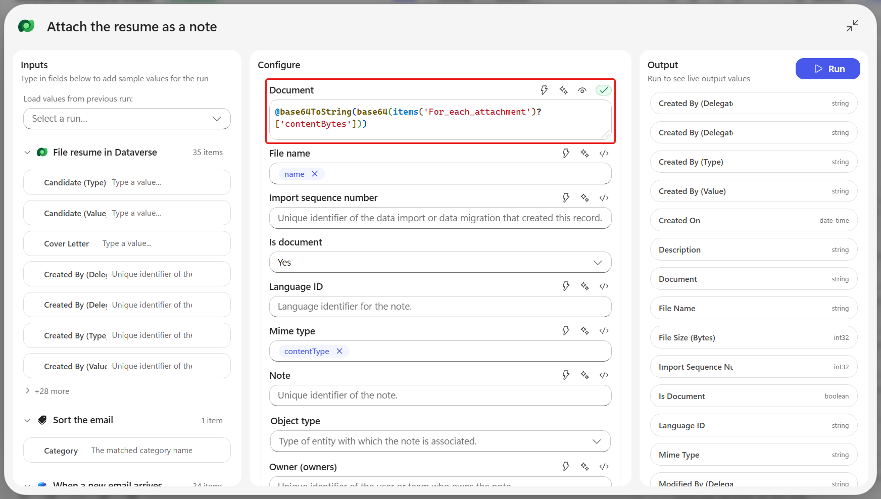 A field switched into workflow expression mode
