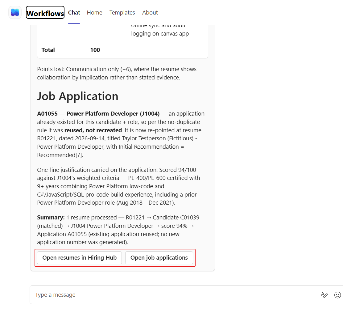Hiring Hub list buttons on the recruiter card