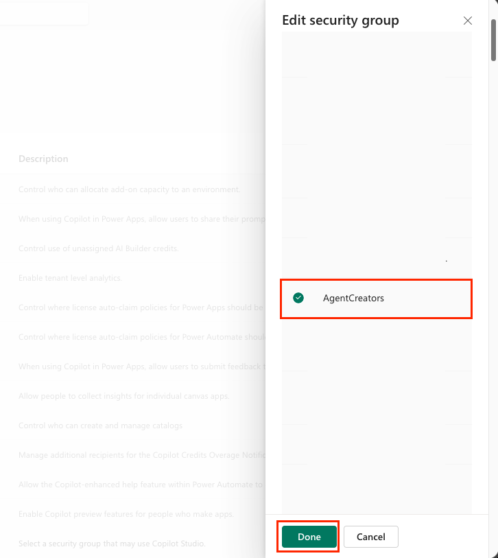 Select Security Group