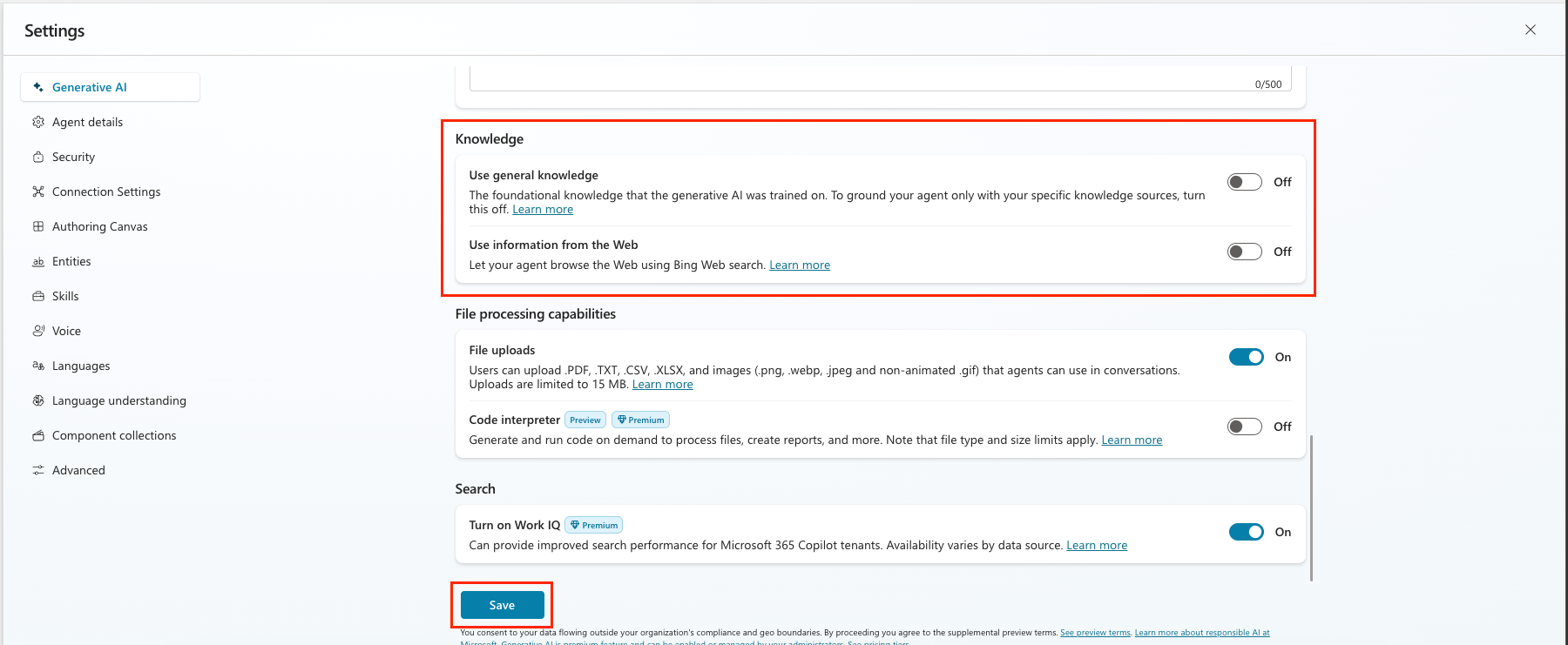 Settings Configuration