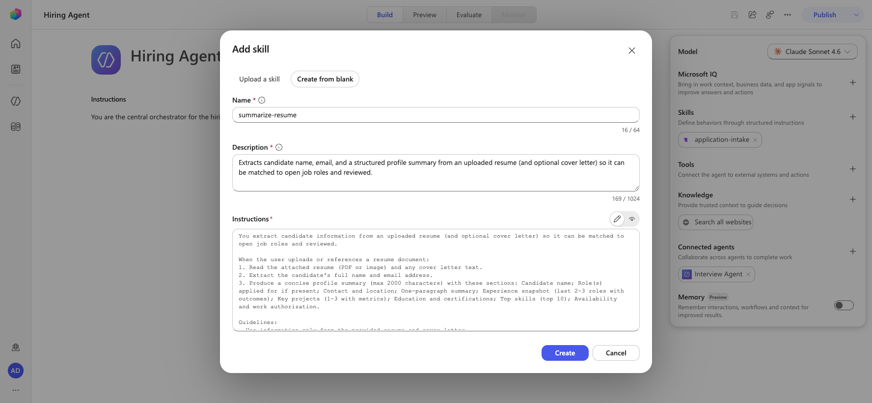 Create the summarize-resume skill