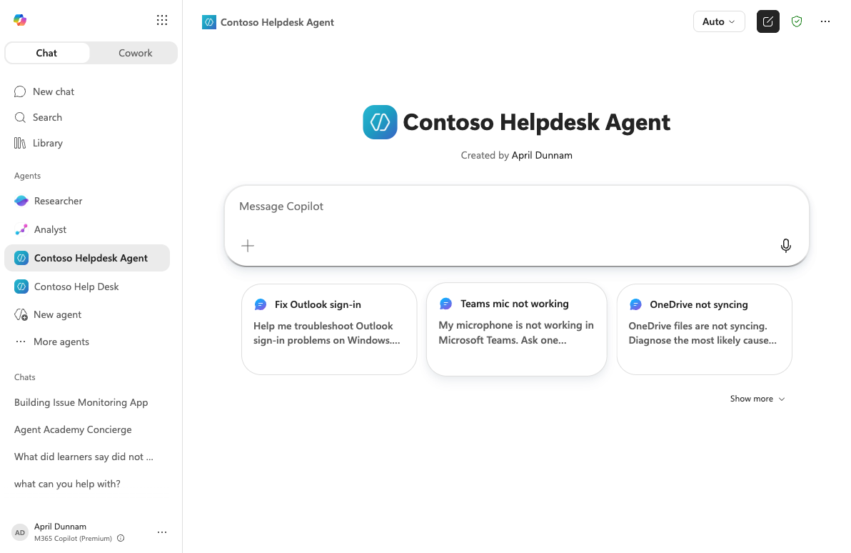 Agent in Microsoft 365 Copilot