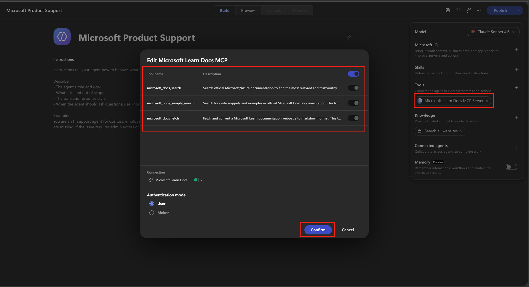 Observe the MCP tools