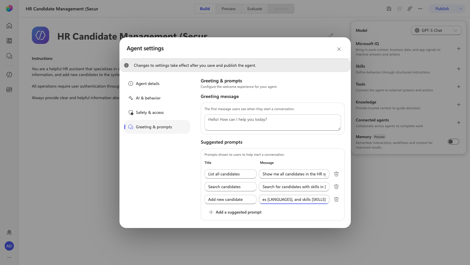 Suggested prompts
