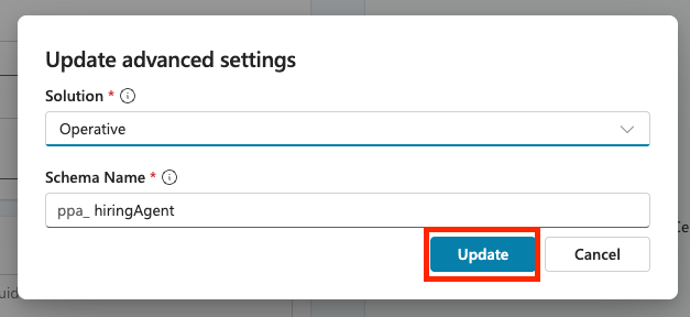 Update Solution Settings