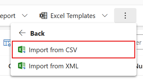 Import from CSV