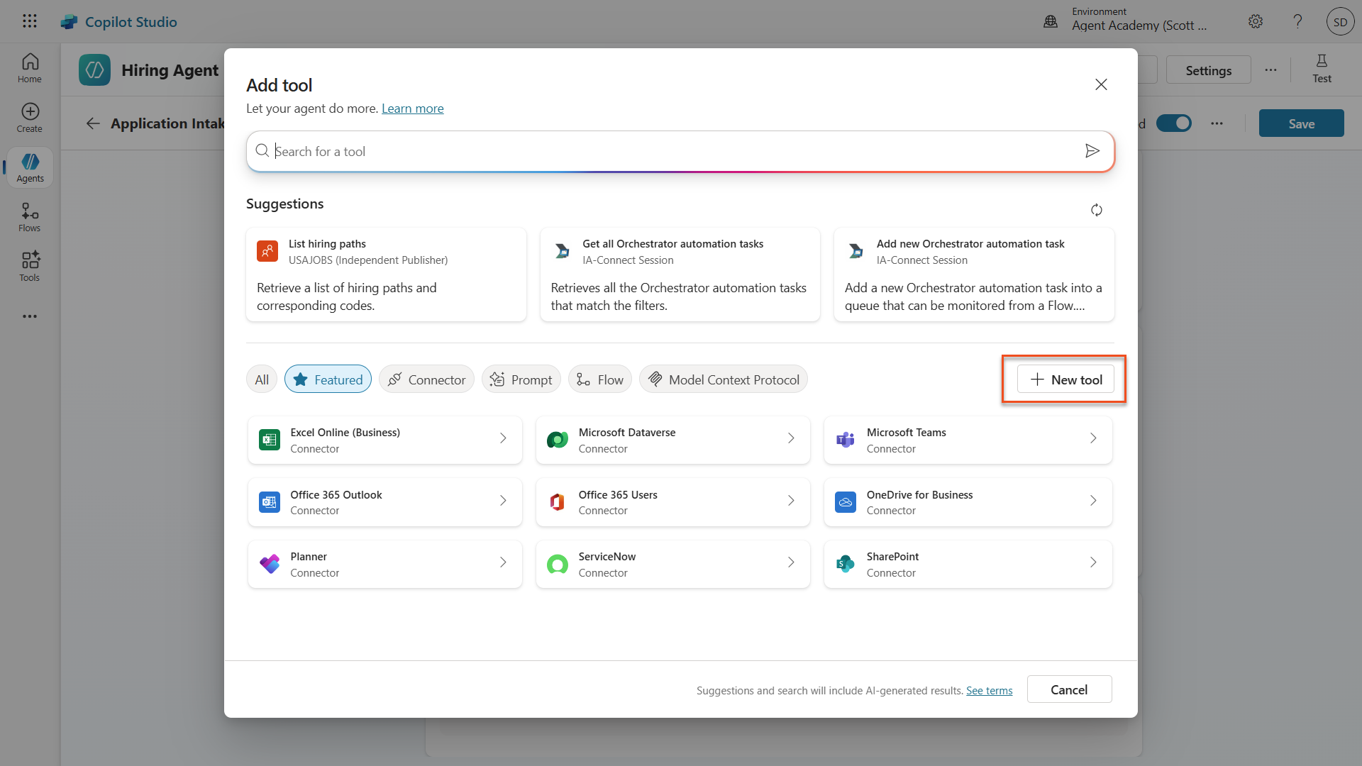 Add new tool
