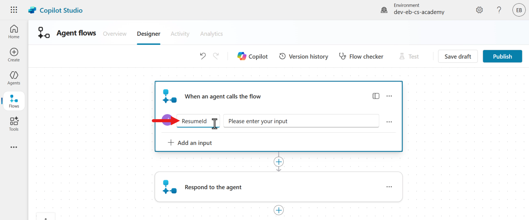 ResumeId input