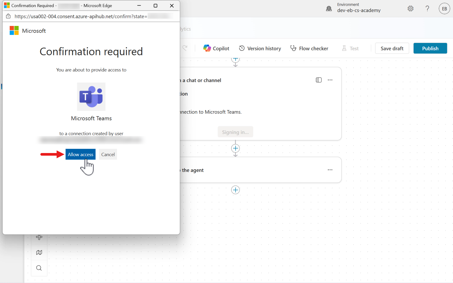 Select Allow access