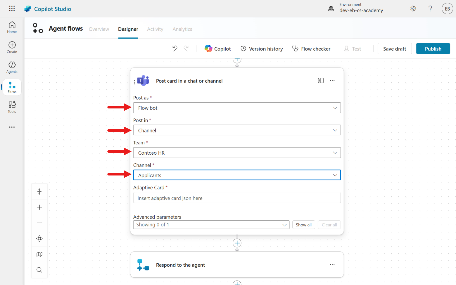Configure input parameters
