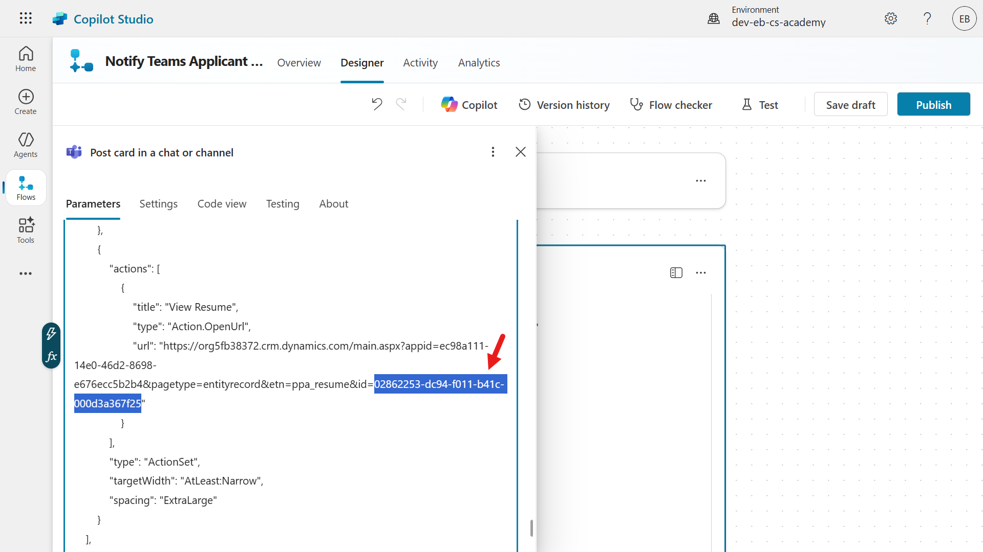 Delete View Resume URL placeholder