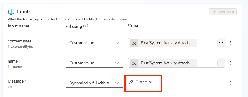 Message customization