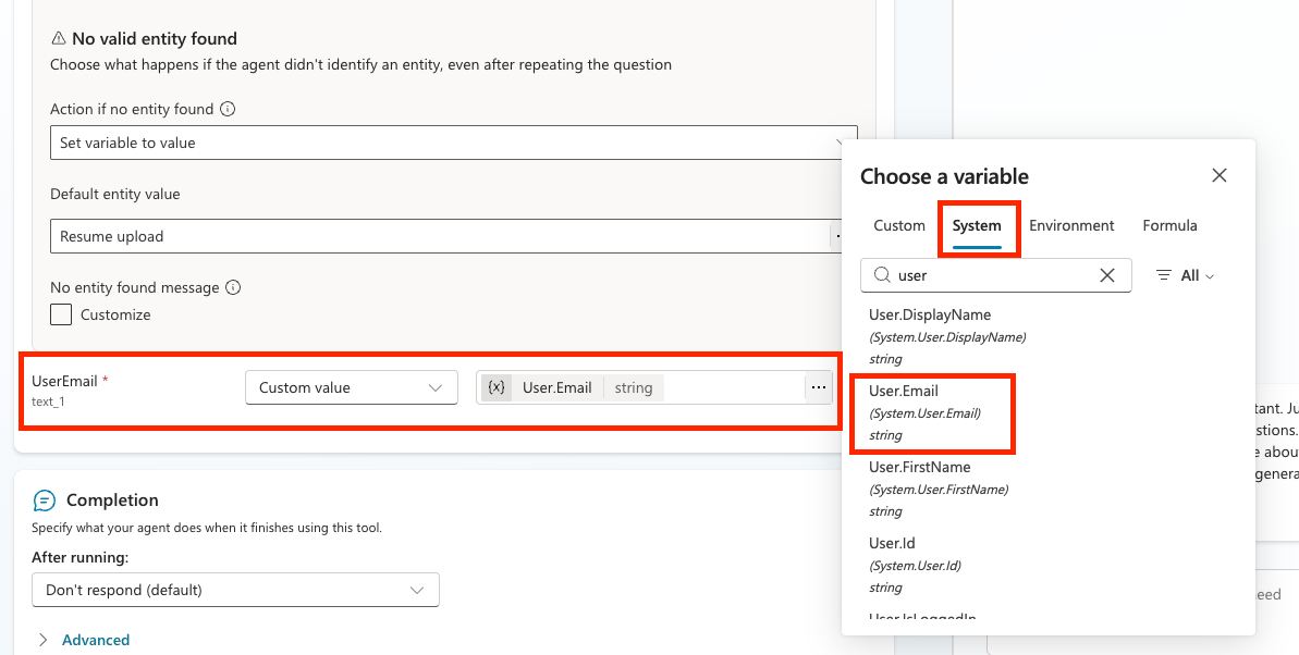 User Email Configuration