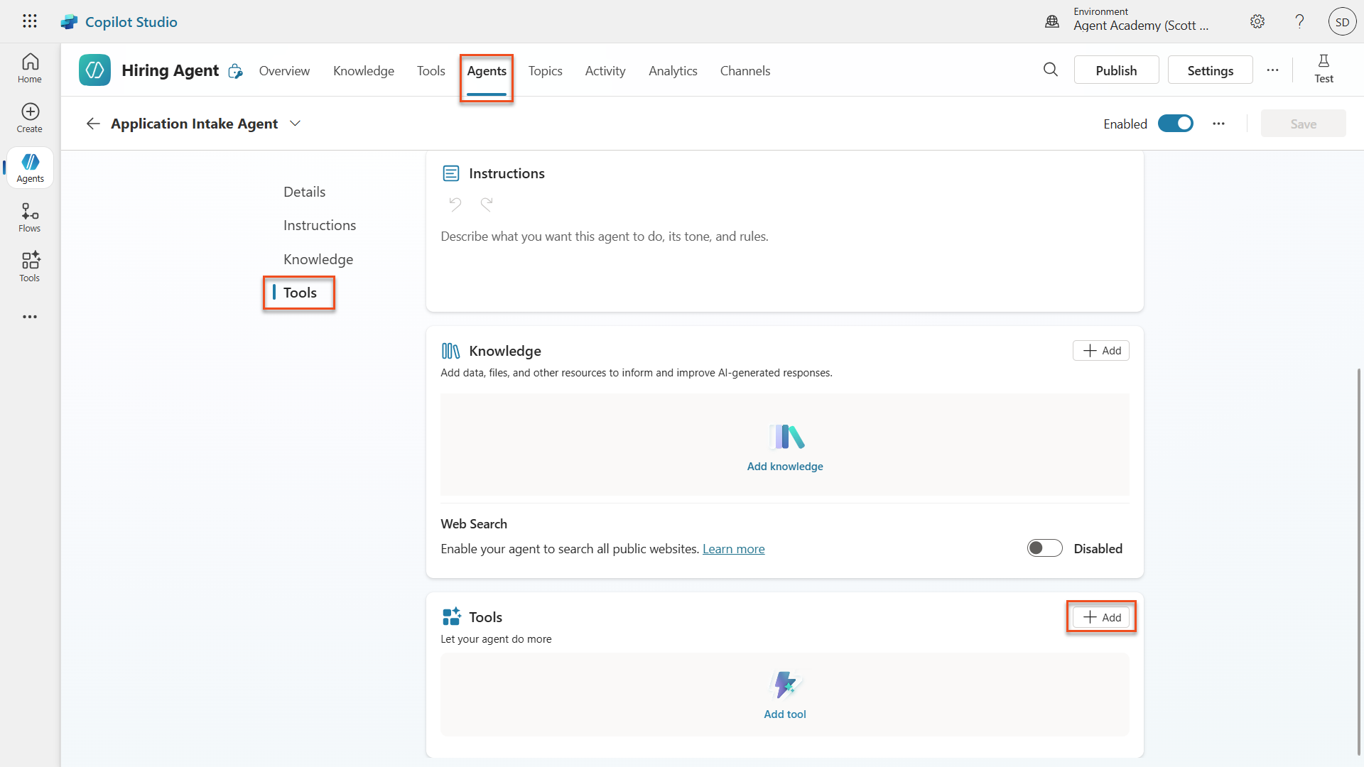 Add agent flow to agent
