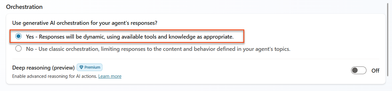Use Generative Orchestration