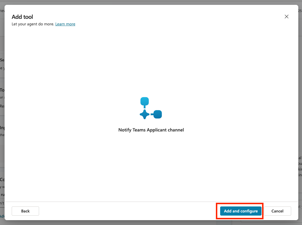Select Add and configure