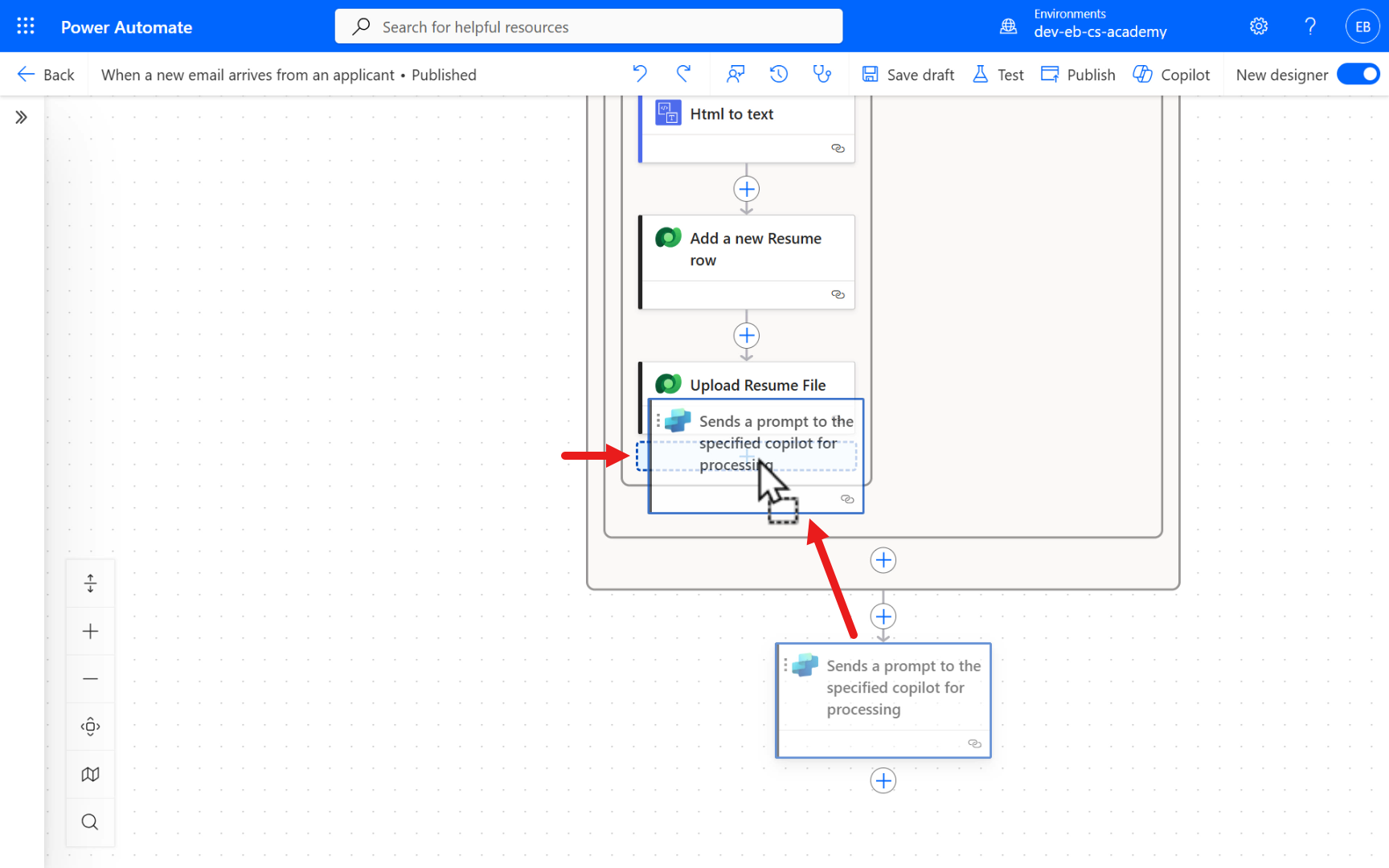 Drag and drop action in True path