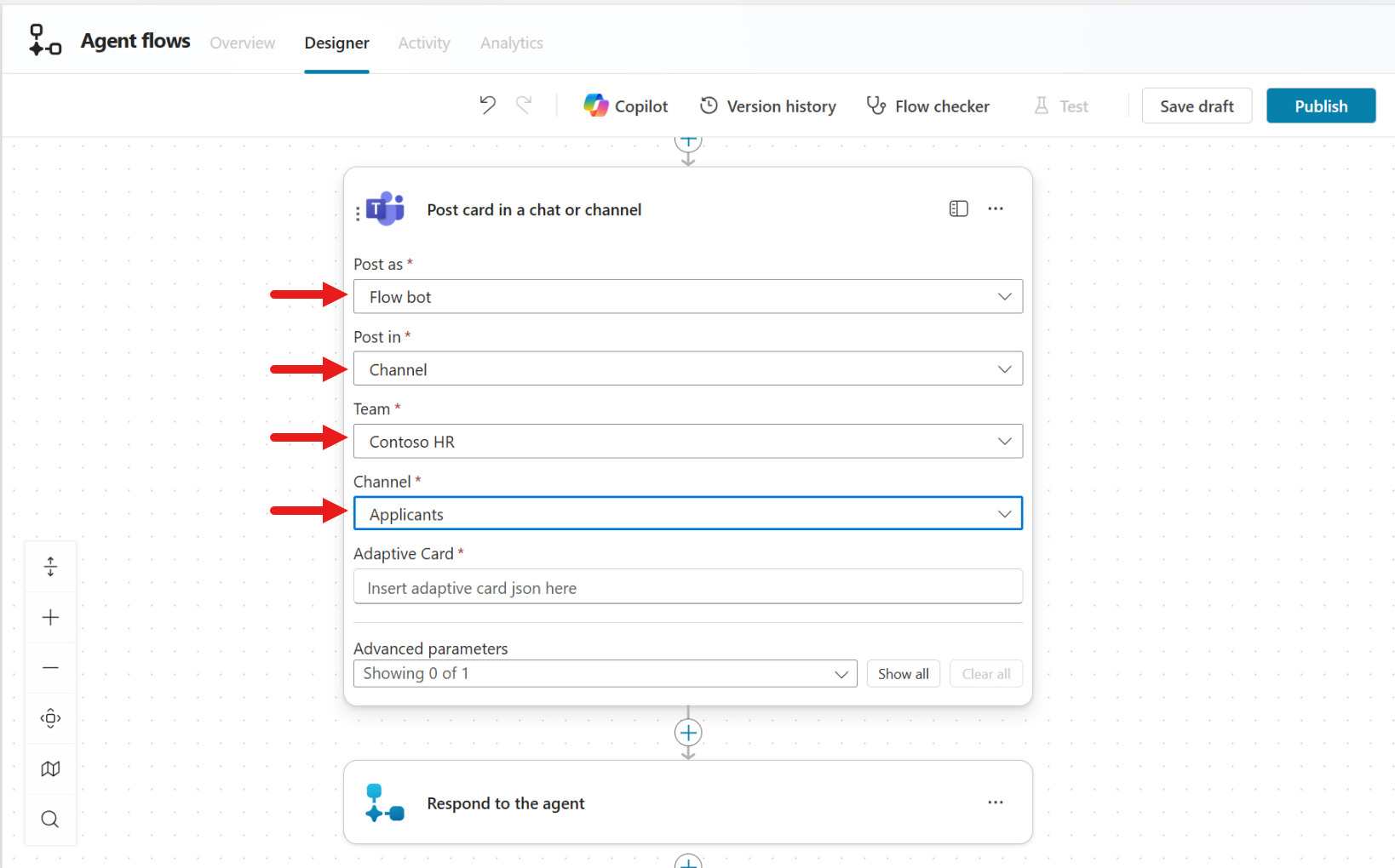 Configure input parameters