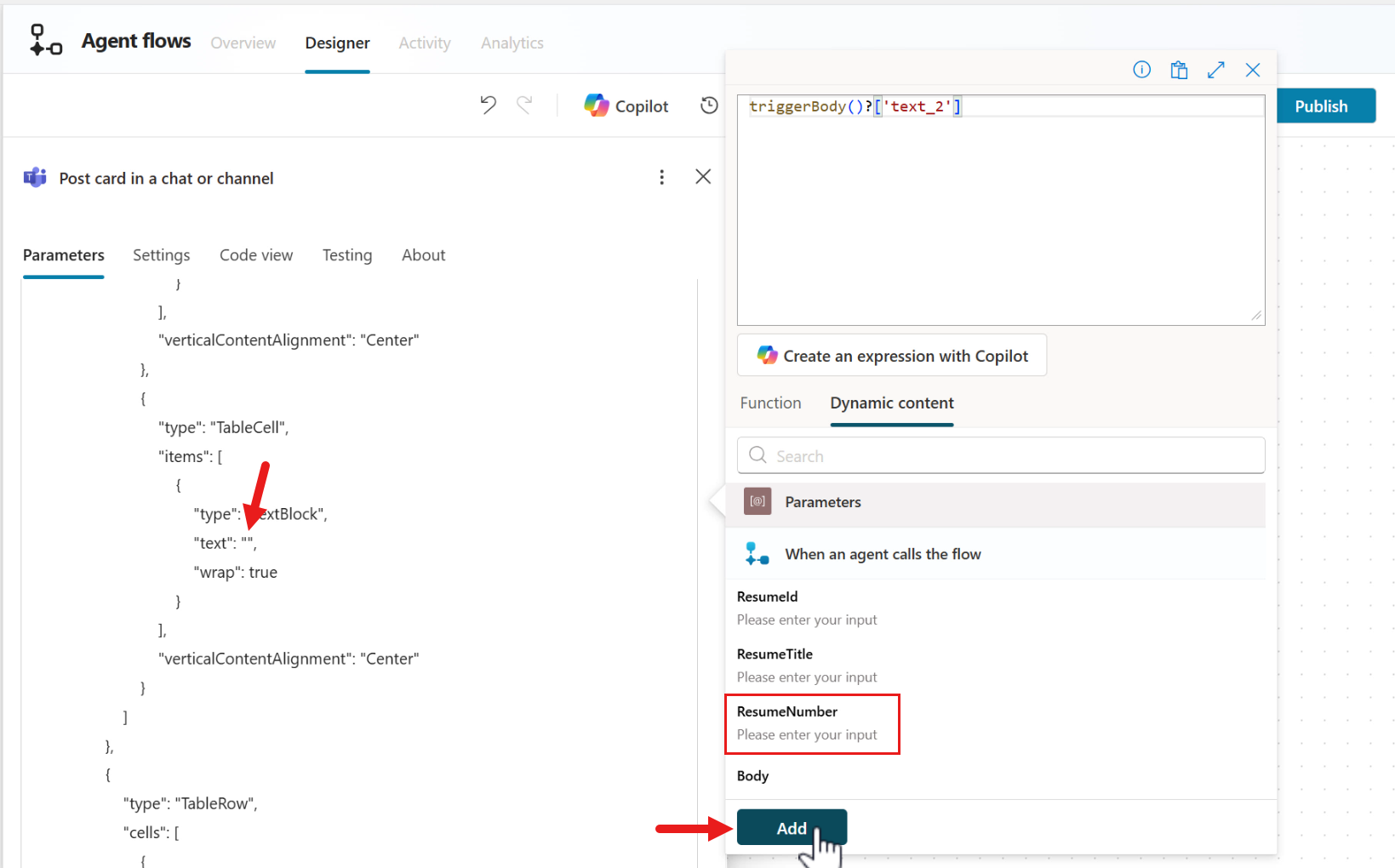 SAdd ResumeNumber parameter