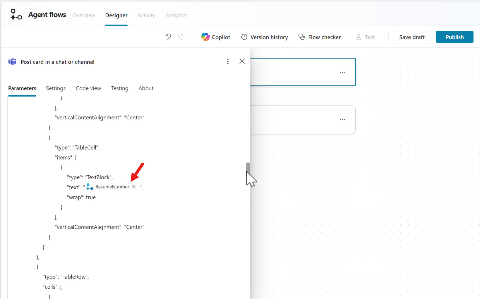ResumeNumber dynamic content