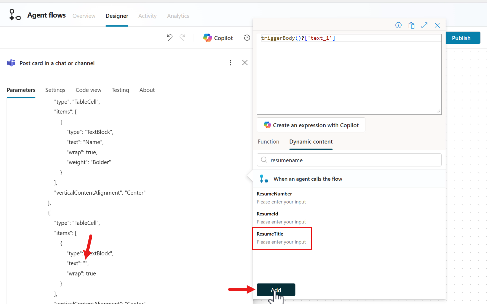 SAdd ResumeNumber parameter