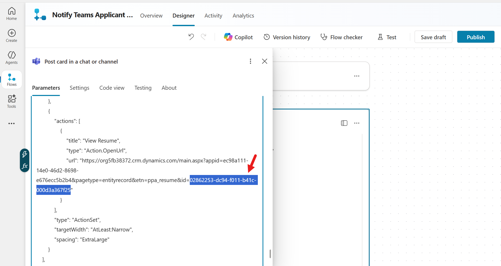 Delete View Resume URL placeholder