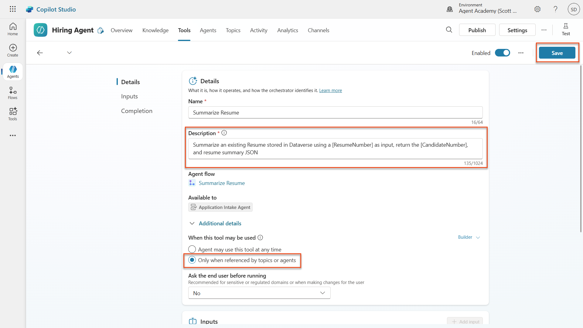 Configure Summarize Resume Tool