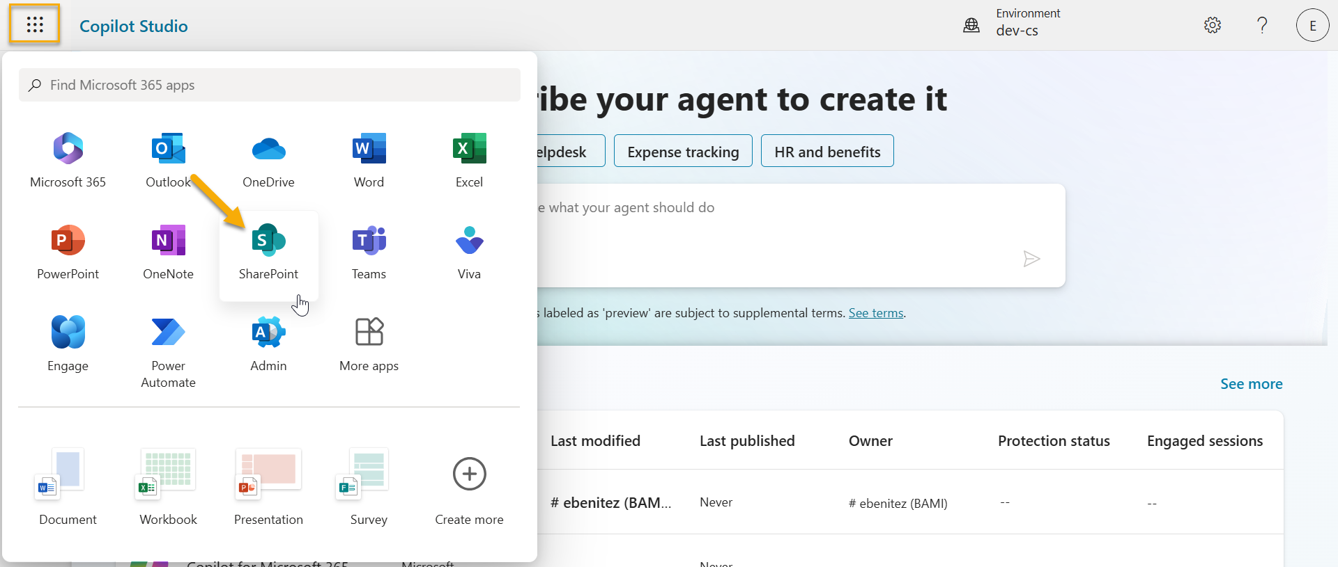 Select SharePoint