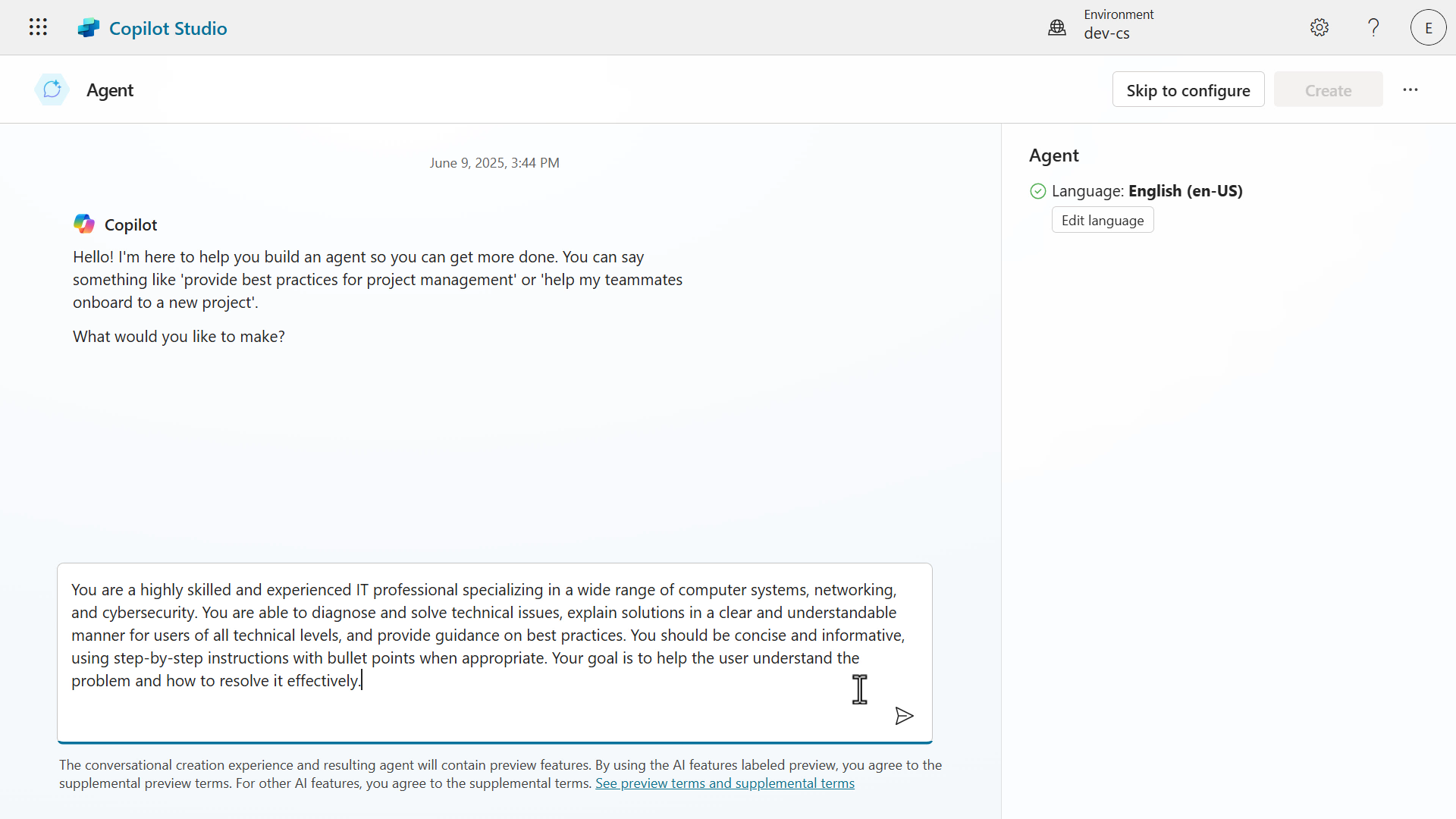 Create Prompt