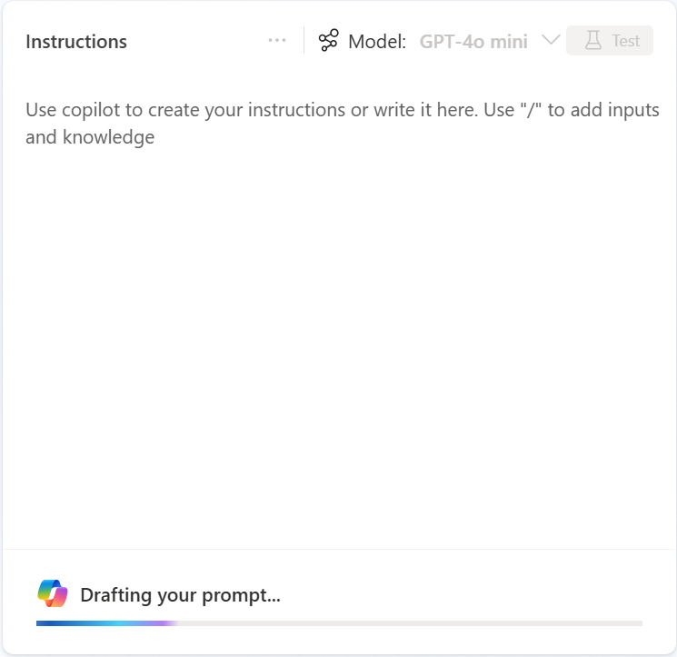 Copilot drafts prompts