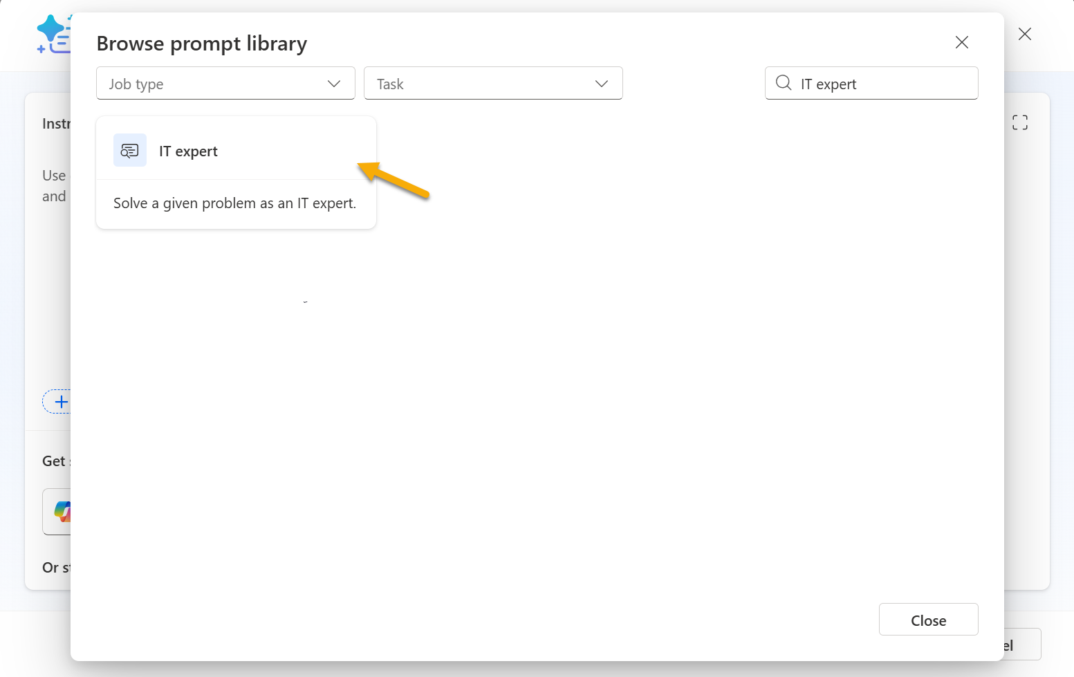 Select IT expert prompt