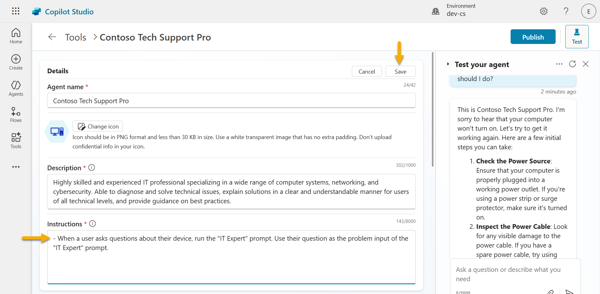 Update instructions to invoke prompt