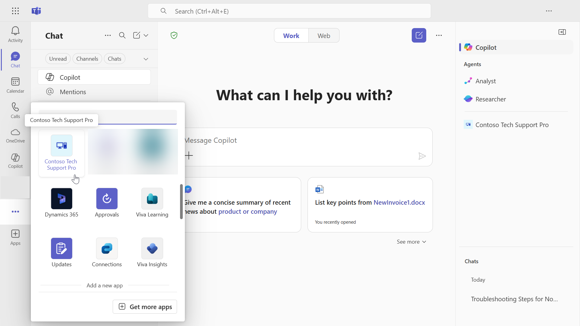 Select agent from Apps
