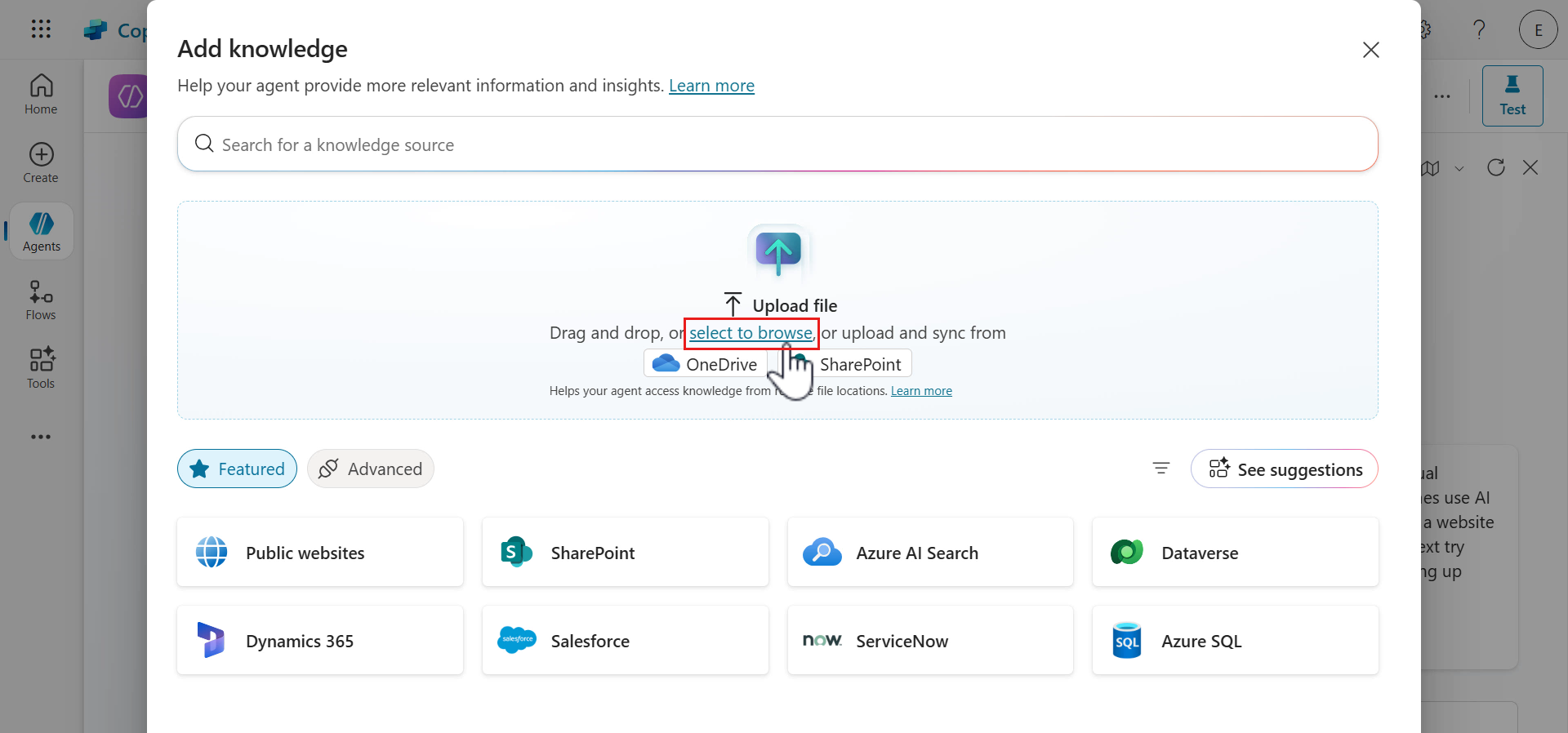 Select upload files