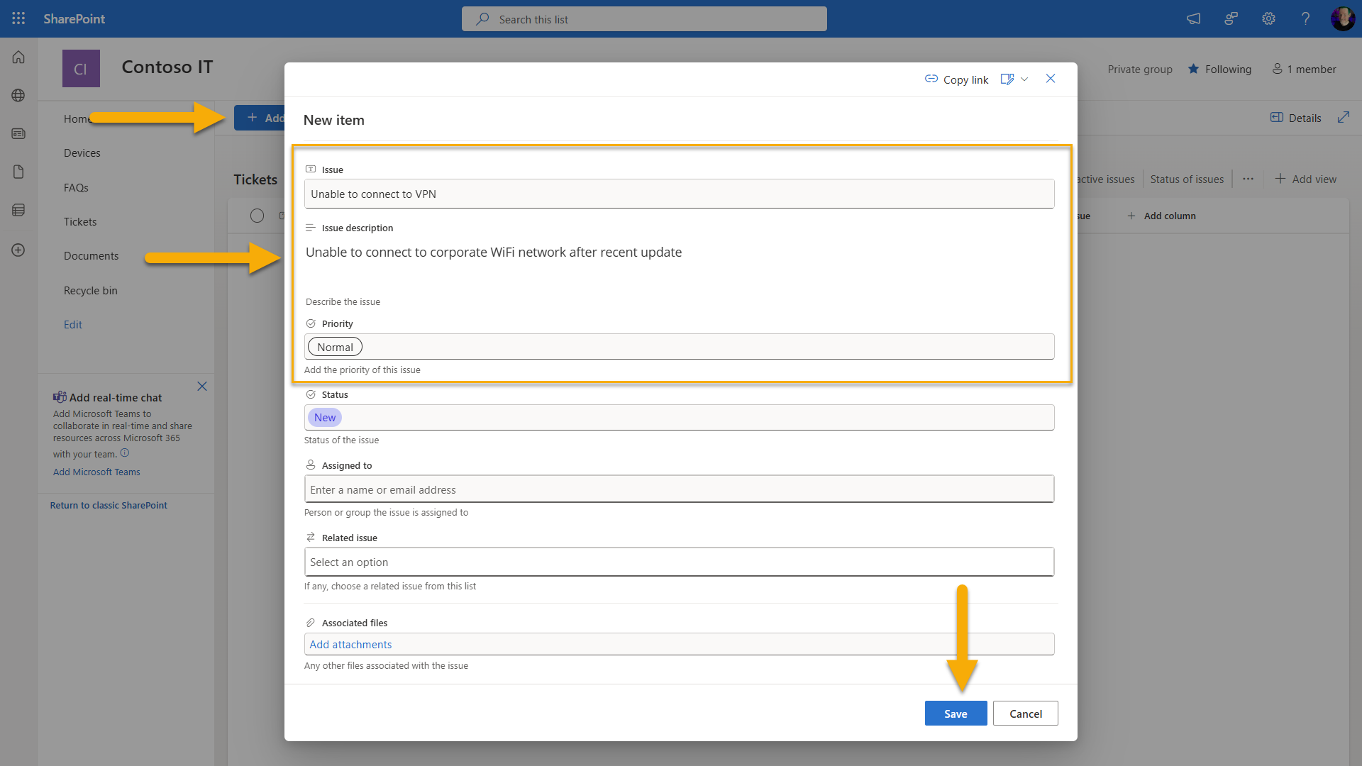 Create Test Ticket