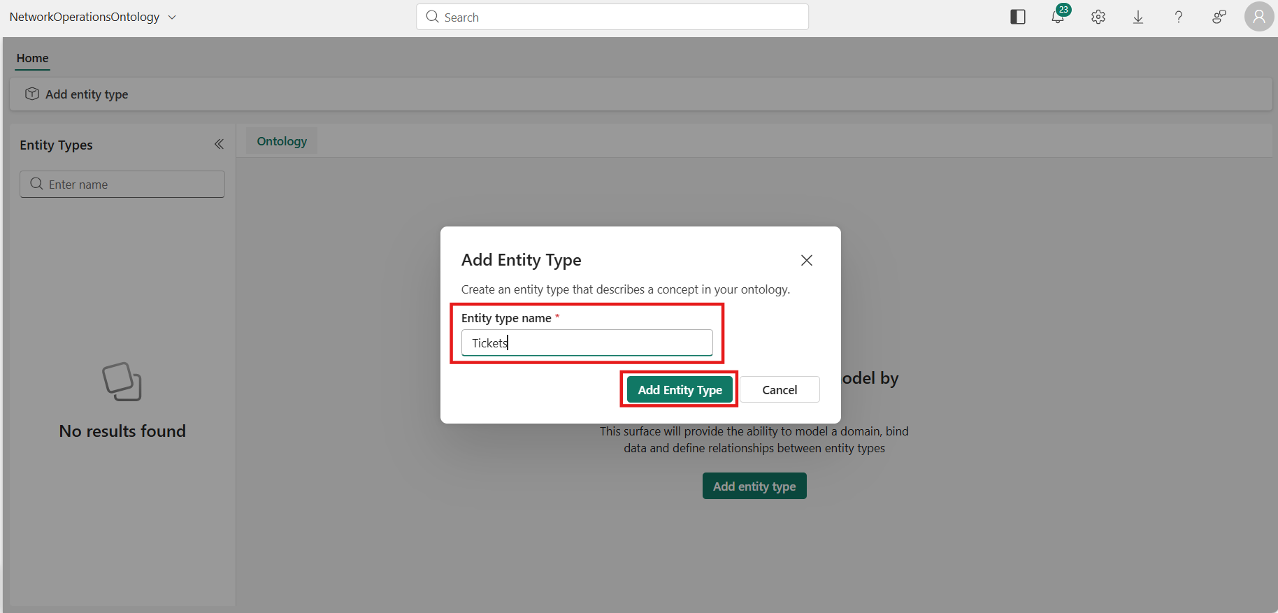 Create entity type